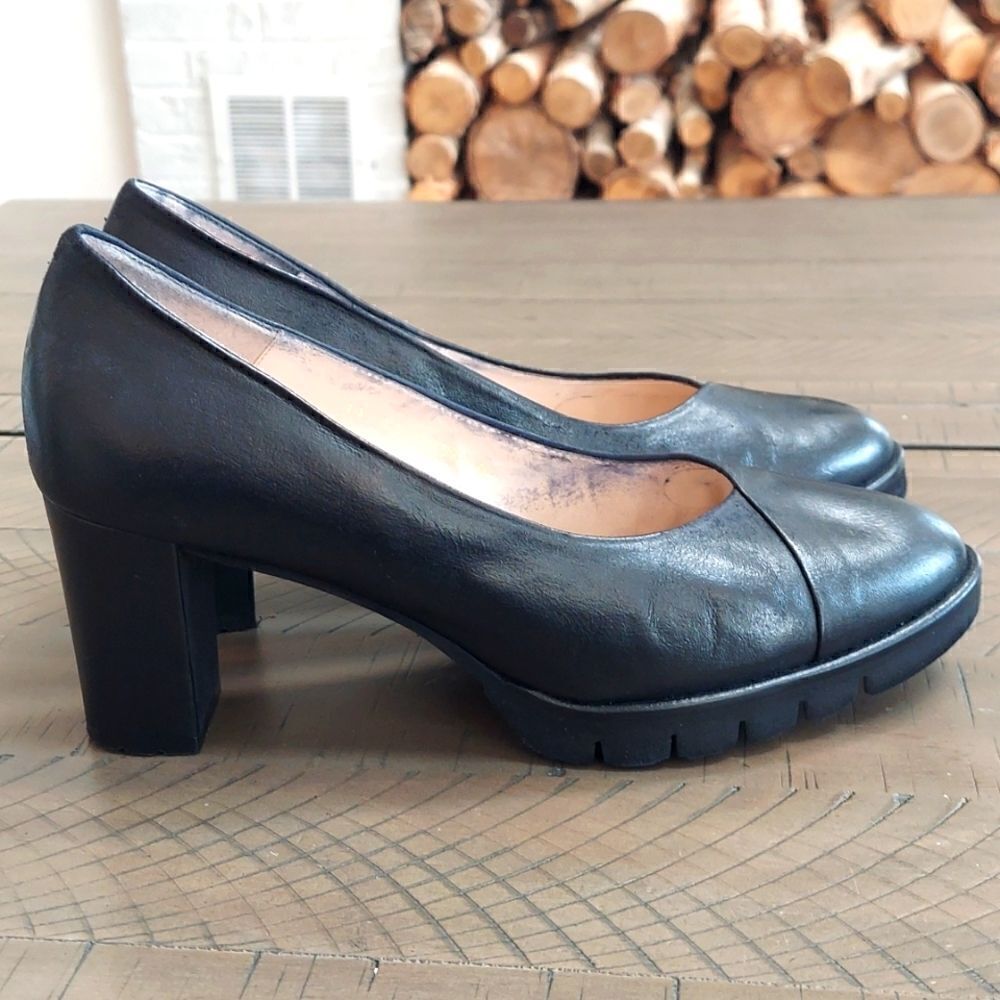 GADEA newgel Black Leather Wellness Comforts Pumps Sz 40/9